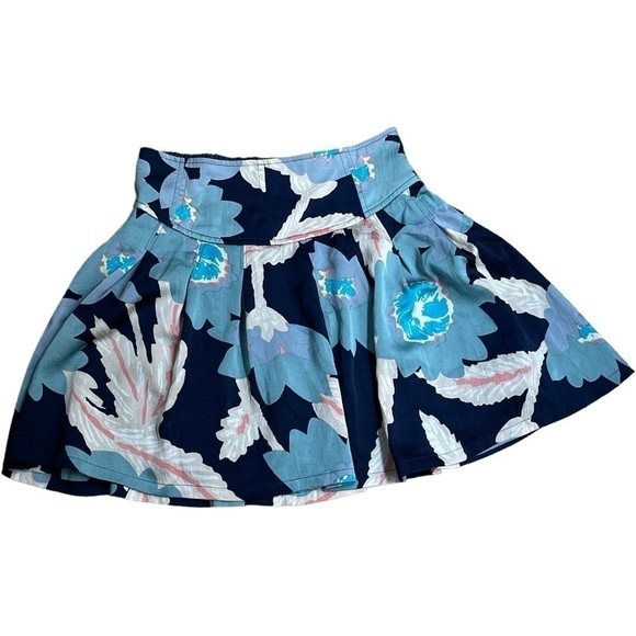 Free People Blue Floral Skater Mini Skirt XS Boho Festival - Picture 2 of 7